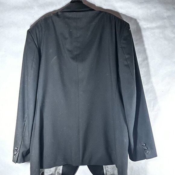 Geoffrey Beene Suit Jacket Blazer Sport Black Tuxedo Jacket Wool 46R 48L - Picture 2 of 5